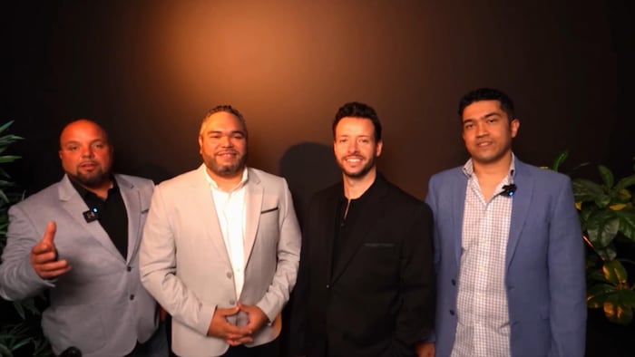  Jimmy Nogues, John Martinez, Daniel Charette et Sami Islam.