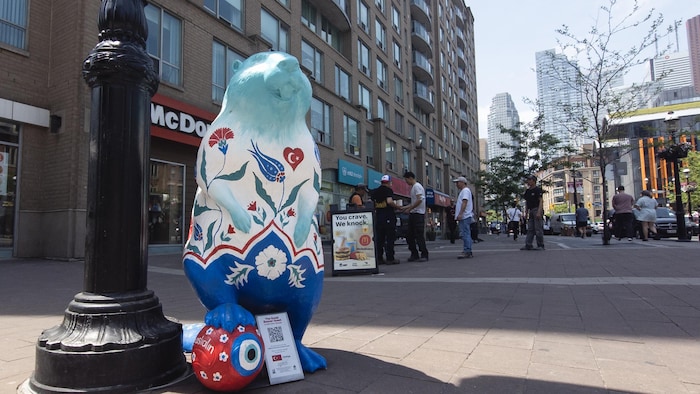 La sculpture de castor de la Turquie à Toronto, le vendredi 5 juin 2026. 