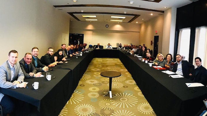Le premier caucus du Bloc québécois après le scrutin du 21 octobre.