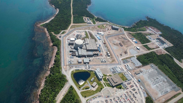 Vue aérienne de la centrale.