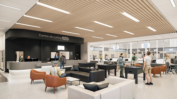 Maquette de l'intérieur du nouveau Centre de curling Ellipse Assurances.