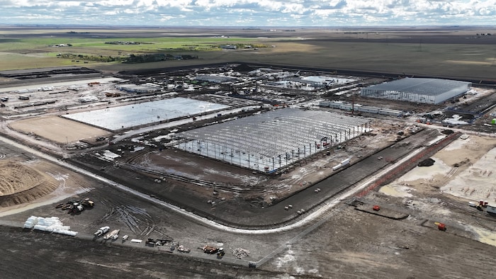 Le centre de données de Bell en construction près de Regina, en Saskatchewan, le 15 septembre 2026.
