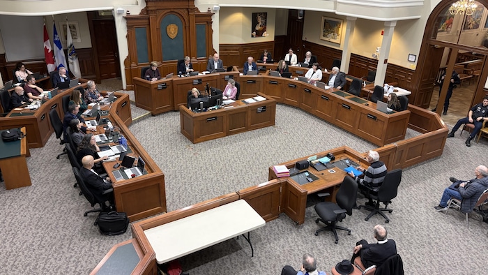 Une séance du conseil municipal de Sherbrooke.