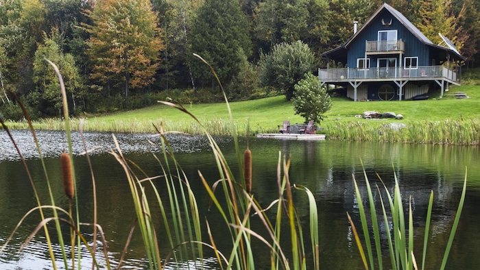 A house by the lake. 