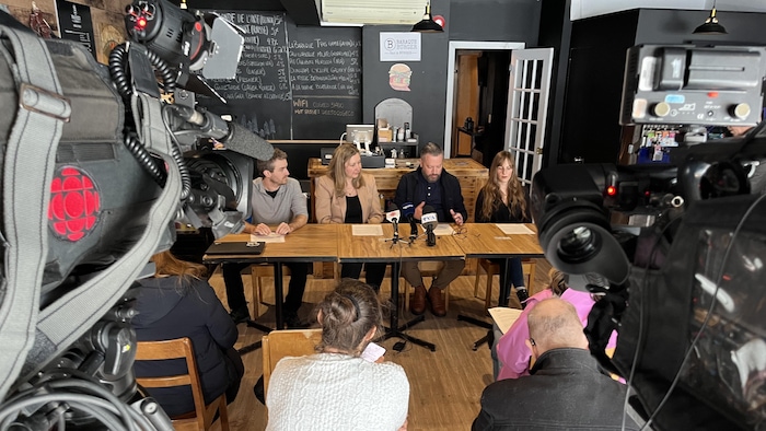 L'équipe de la Chambre de commerce en point de presse mercredi.