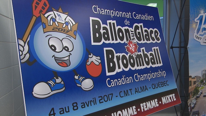 L'affiche du Championnat canadien de ballon sur glace à Alma