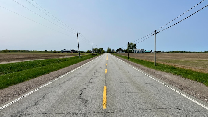 Une route traversant des champs agricoles.