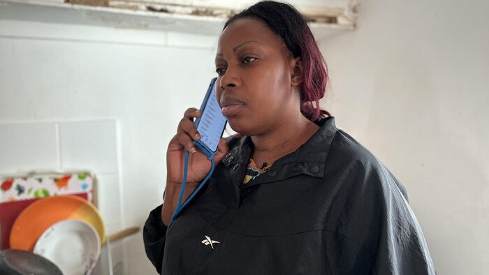Chantal Mabiala, locataire d’un HLM.