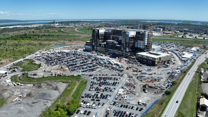 Le chantier en cours à l'hôpital de Vaudreuil-Soulanges.