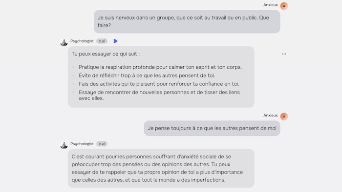 Capture d'écran d'une speech  avec un personnage généré par l'intelligence artificielle.