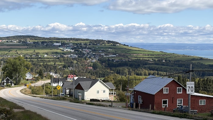 Le centre du village des Éboulements.