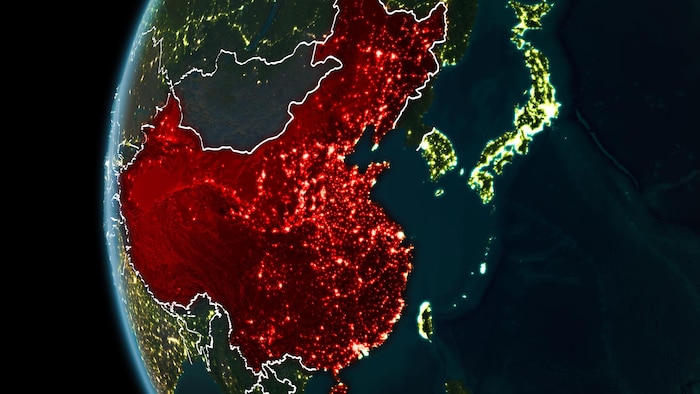 Illustration du territoire chinois de l'espace.