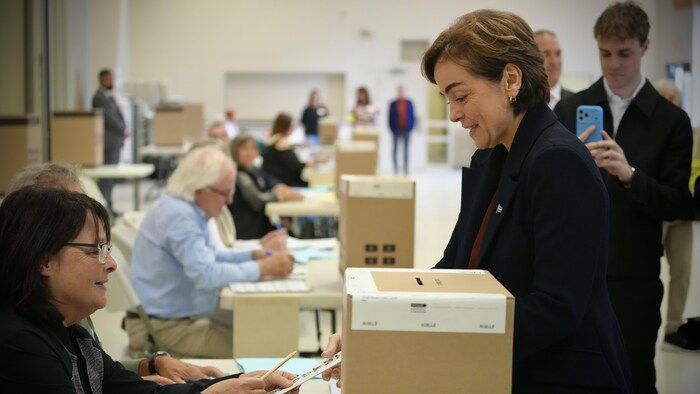 La cheffe de la CAQ, Christine Fréchette.