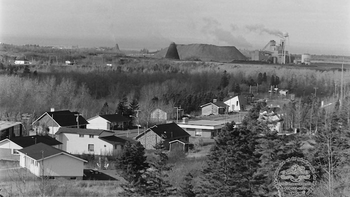 L'avenue Desjardins à Matane, avec l'usine de la CIP au loin.