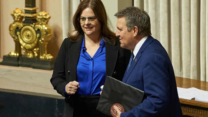 Heather Stefanson et Cliff Cullen en 2023.