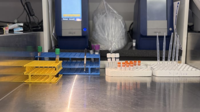 Des éprouvettes et des tests sanguins.