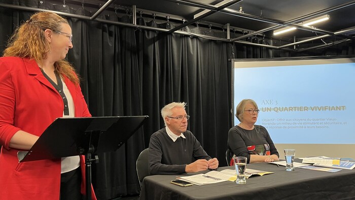La conférence de presse du Comité du Vieux-Noranda avec Réal Beauchamp et Denise Lavallée.