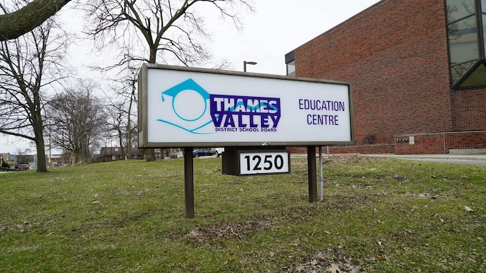 Brand outside the educational center of the Thames Valley school board. largest school board country put
