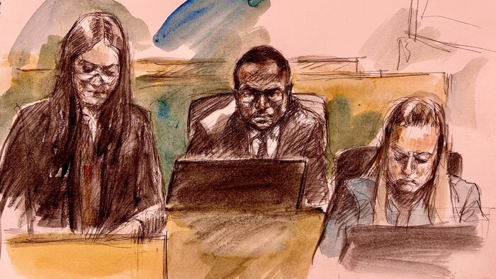 Une illustration judiciaire du procès.