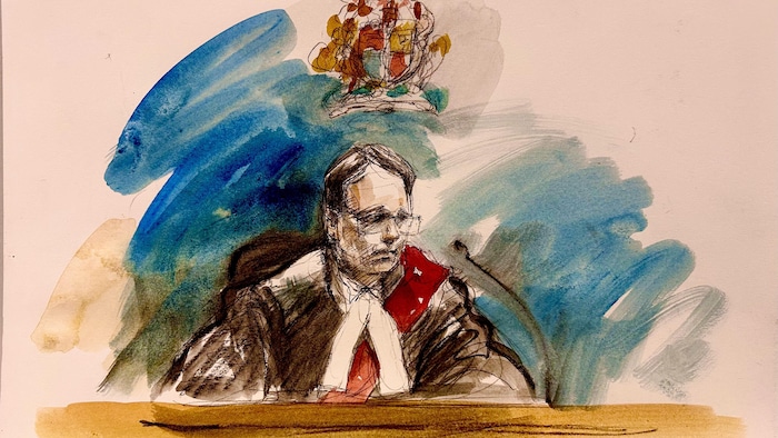 Une illustration judiciaire du procès.