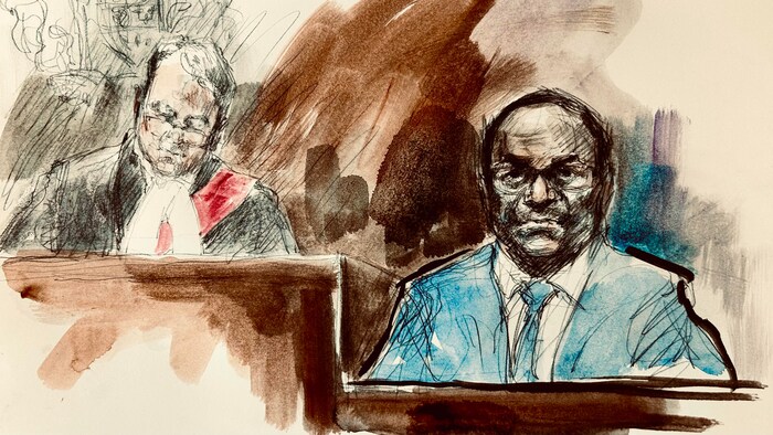 Une illustration judiciaire du procès.