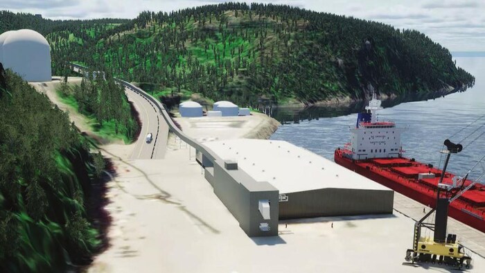 Une esquisse du projet de convoyeur.