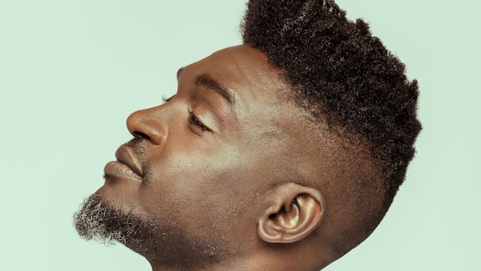 Portrait de l'artiste de côté. 