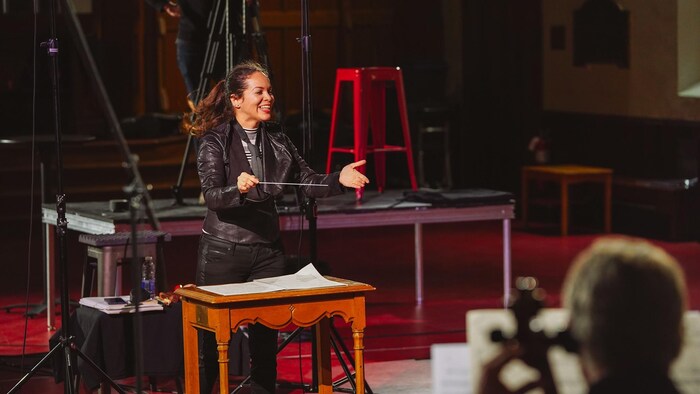Grabación del concierto de la directora en Montreal.