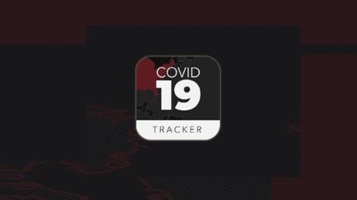 Icône d'une application mobile, sur laquelle il est écrit COVID 19 TRACKER.