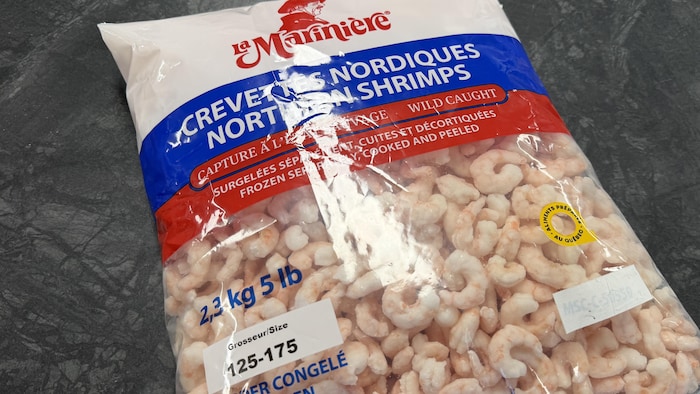 Sac de crevettes congelées