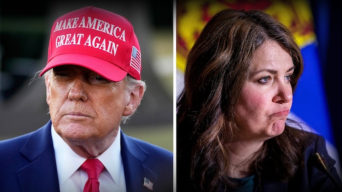  Photo montage de Danielle Smith et Donald Trump.