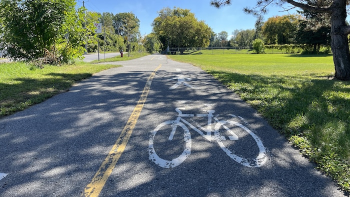 Une piste cyclable.