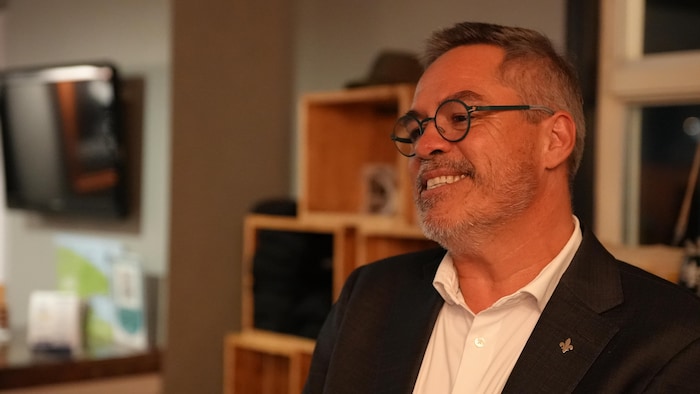Stéphane Sainte-Croix, en entrevue avec Radio-Canada après l'annonce des résultats