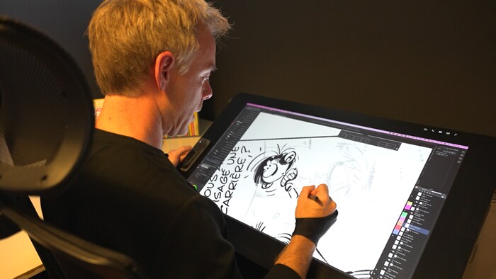 Delaf dessine Gaston.