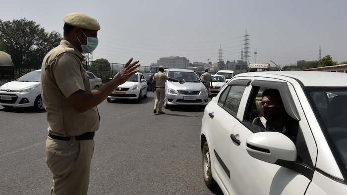 Contrôle policier en Inde