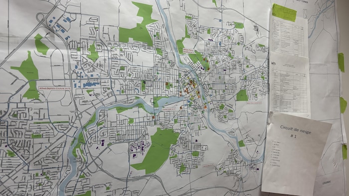 Une carte de la Ville de Sherbrooke. 