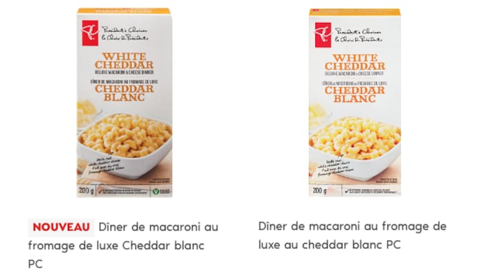 Deux boîtes de dîner de macaroni au fromage. 
