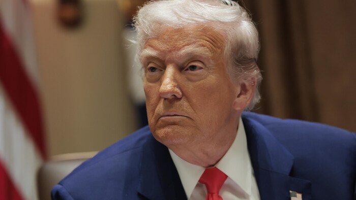 Donald Trump lors d'une réunion de son cabinet.