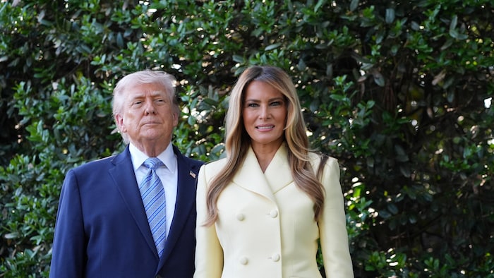 Donald Trump et Melania Trump dans le jardin de la Maison-Blanche.