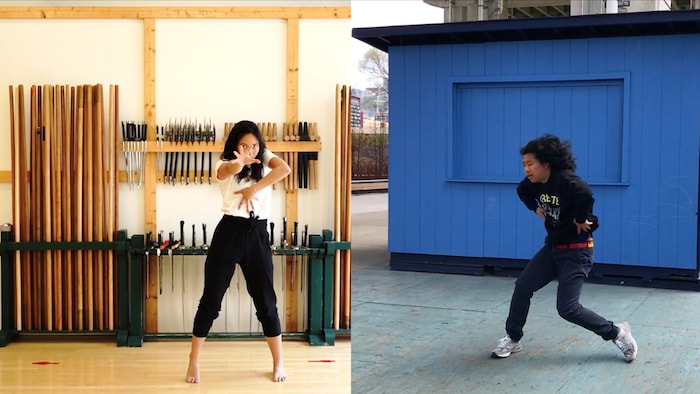 舞蹈《两只老虎》的创作者，Naishi Wang（右）以及Claudia Chan Tak。