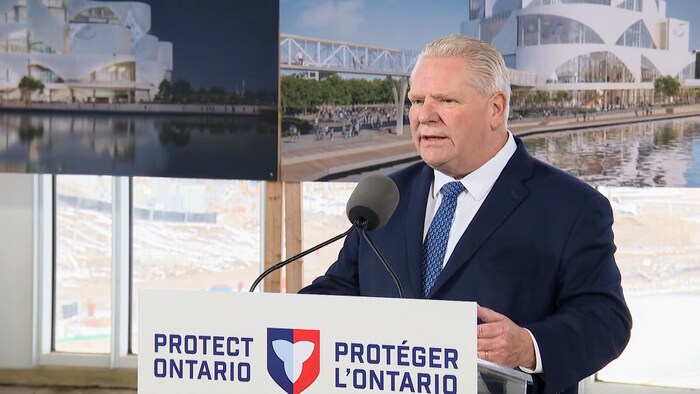 Doug Ford en point de presse à Toronto, le 26 février 2026.