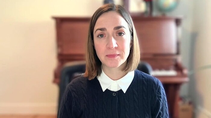Elyse Berger Pelletier lors d’une entrevue en visioconférence.