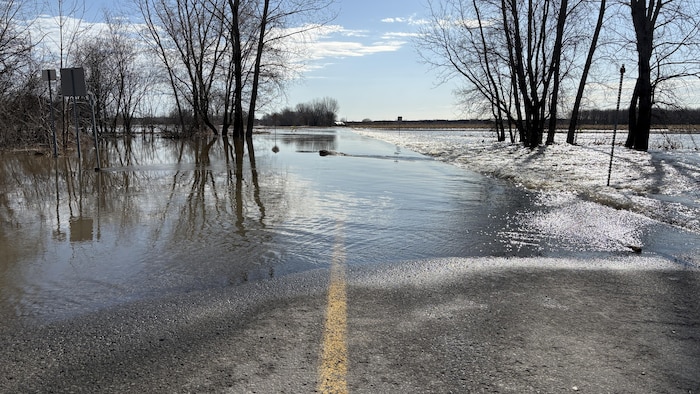 Le boulevard du Danube submergé d'eau.