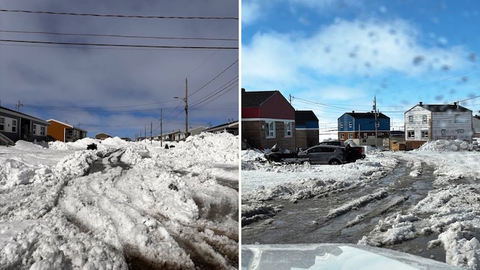 Des rues ensevelies de neiges fondantes. 