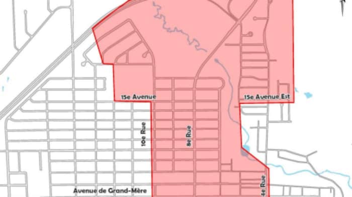 Une carte d'un secteur de Shawinigan