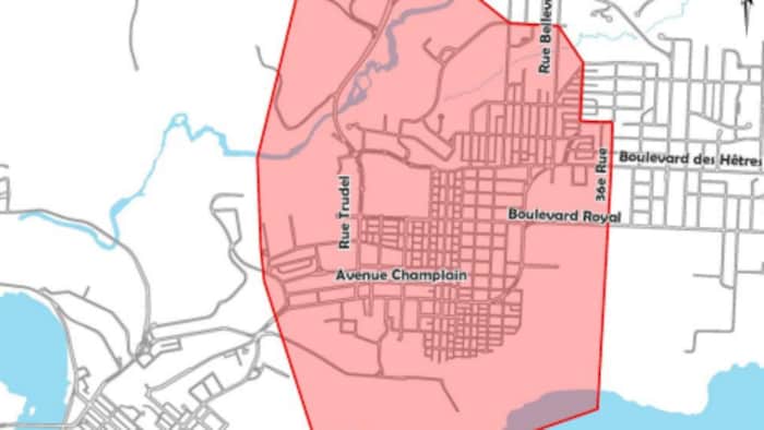 Une carte d'un secteur de Shawinigan