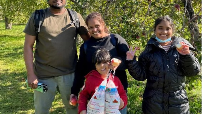 Almost immediately after arriving in Montreal, Kellapatha and his family were taken apple picking. 