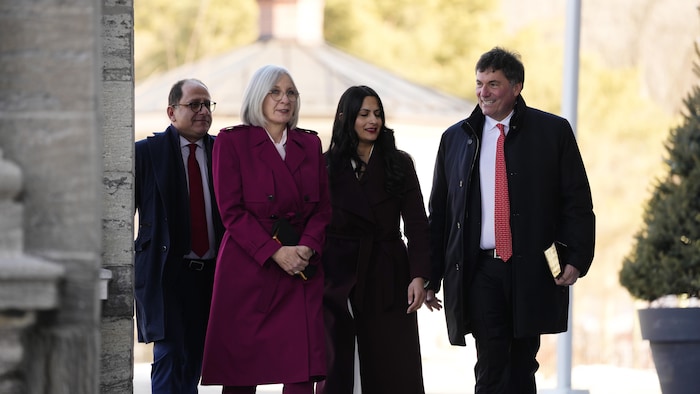 Ali Ehsassi, Patty Hajdu, Kamal Khera et Dominic LeBlanc arrivent à Rideau Hall.