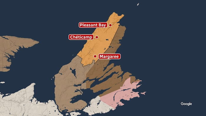 Une carte du Cap-Breton