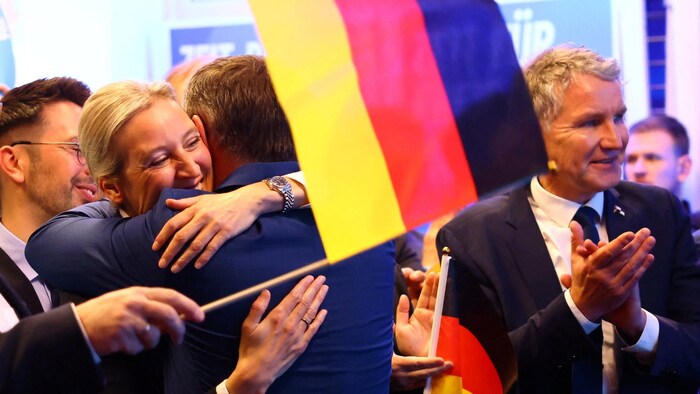 Germany: Conservatives Win Elections Activists of the German far-right party are the reclaim.